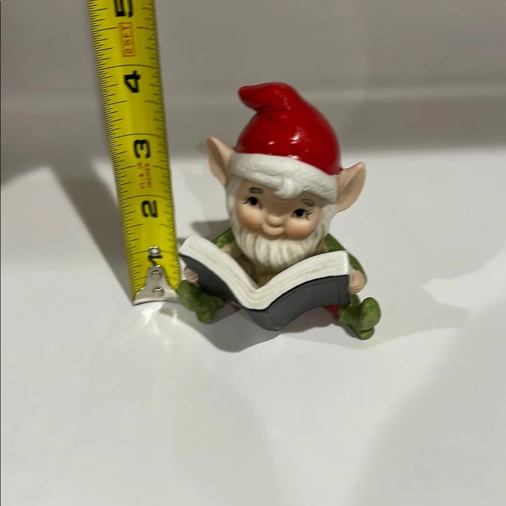 Vintage 1960's Homco Santa's Workshop Elf  Reading a Book Figurine #5406
